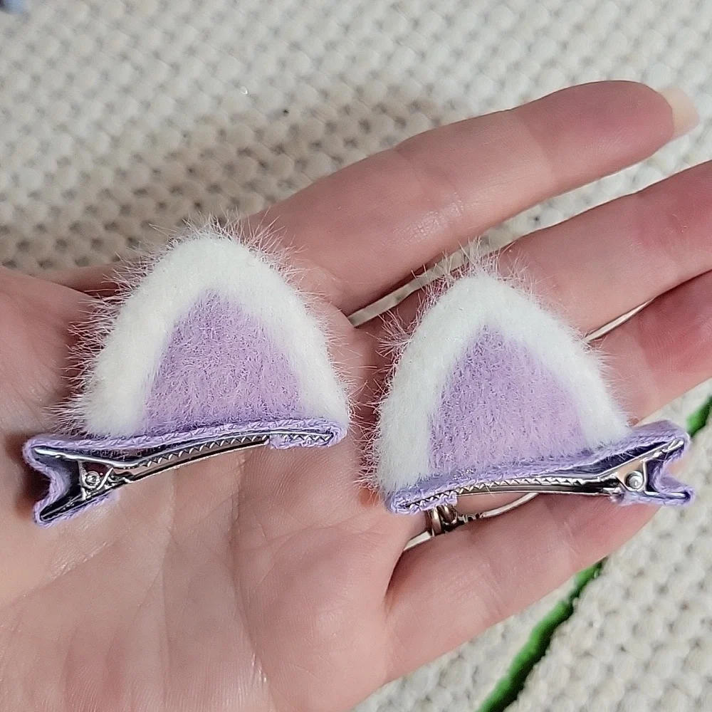 KAWAII CAT EAR HAIR CLIPS, Choice of Color
